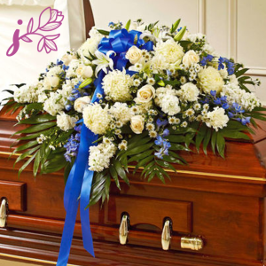 Exotic Accents of Blue Funeral Spray