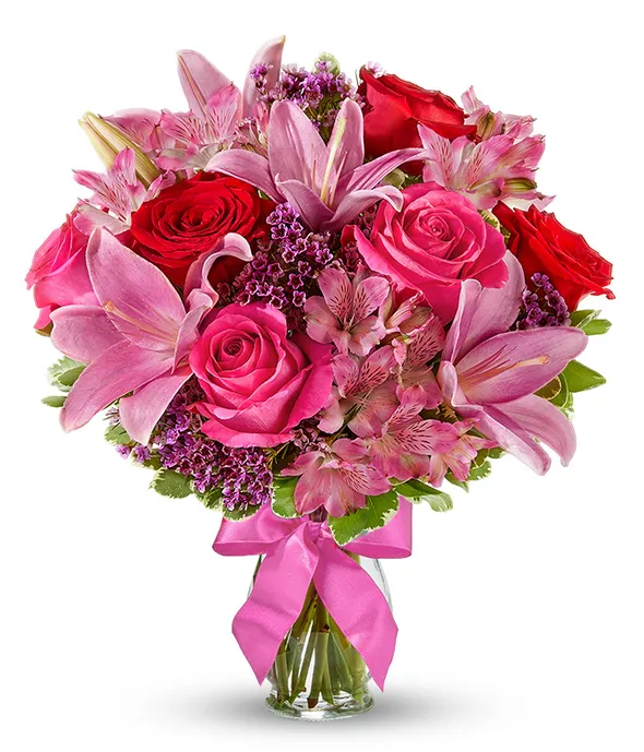 Lilies and Roses Bring Joy Valentine's Day Flowers